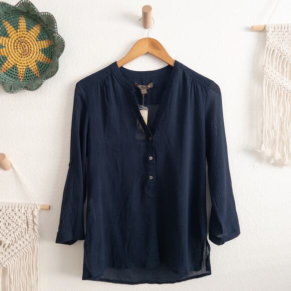 Tommy Bahama Coast View Gauze in Ocean Deep Navy Top Size XXS NWT - Picture 1 of 5